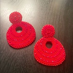 Red Beaded Earrings